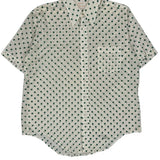 Kent Collection Arrow Polka Dot Short Sleeve Shirt - Large White Polyester Blend