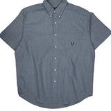 Chaps Ralph Lauren Short Sleeve Shirt - Large Blue Cotton