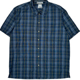 Columbia Checked Short Sleeve Shirt - Large Blue Cotton