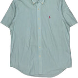 Ralph Lauren Striped Short Sleeve Shirt - Large White Cotton
