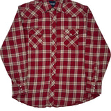 Wrangler Checked Flannel Shirt - Large Red Cotton