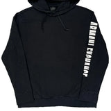 Logo On Sleeve Armani Exchange Spellout Hoodie - XL Black Cotton