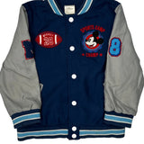 Mickey Mouse, Age 5 Disney Graphic Varsity Jacket - Small Blue Cotton