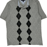 Tommy Hilfiger Argyle Polo Shirt - Large Gray Cotton