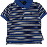 Age 9 Months Polo By Ralph Lauren Striped Polo Shirt - 3XS Blue Cotton
