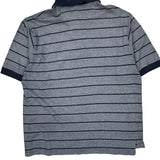 Nike Striped Polo Shirt - 2XL Blue Cotton