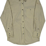 Lacoste Striped Shirt - Small Gray Cotton
