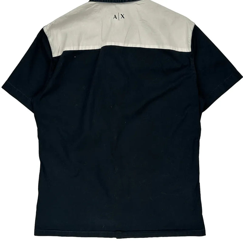 Armani Exchange Slim Short Sleeve Shirt - Medium Black Cotton