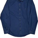 Tommy Hilfiger Polka Dot Patterned Shirt - Large Blue Cotton