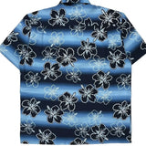 Vintage Extreme Gear Floral Hawaiian Shirt - Medium Blue Polyester