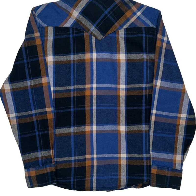 Levis Checked Flannel Shirt - Medium Blue Cotton