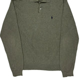 Polo By Ralph Lauren Collared Sweater - Large Gray Cotton