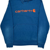 Carhartt Hoodie - Large Blue Cotton Blend