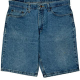 Relaxed Fit Wrangler Denim Shorts - 34W 10L Blue Cotton