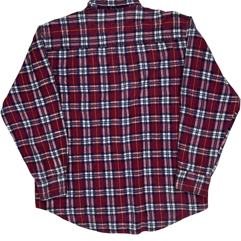 Dickies Checked Flannel Shirt - Large Blue Cotton