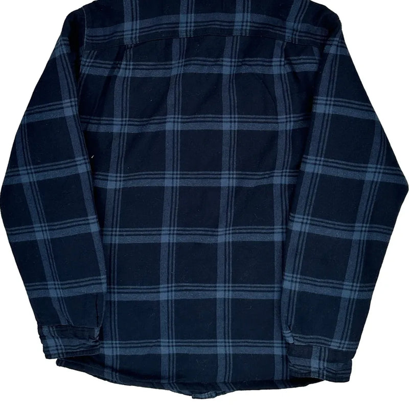 Wrangler Checked Flannel Shirt - Small Blue Cotton