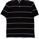 Tommy Hilfiger Striped Polo Shirt - XL Black Cotton