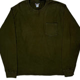 Champion Long Sleeve T-Shirt - Large Green Cotton