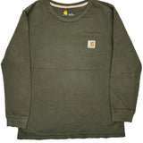 Whitetail Deer, Age 14-16 Carhartt Graphic Long Sleeve T-Shirt - Large Green Cotton