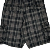 Lee Checked Cargo Shorts - 36W 11L Grey Cotton