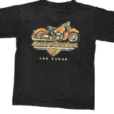 Age 6-8 Harley Davidson Graphic T-Shirt - Small Black Cotton