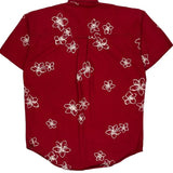 Chaps Ralph Lauren Floral Hawaiian Shirt - Medium Red Cotton
