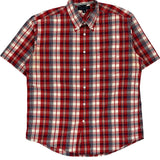 Tommy Hilfiger Checked Short Sleeve Shirt - Large Blue Cotton