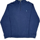 Polo By Ralph Lauren 1/4 Zip - 2XL Blue Cotton