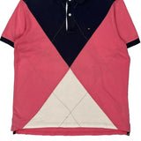 Tommy Hilfiger Argyle Polo Shirt - Medium Pink Cotton