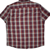 Lee Checked Short Sleeve Shirt - 2XL Burgundy Cotton