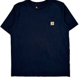 Carhartt T-Shirt - Large Navy Cotton