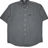 Nautica Checked Short Sleeve Shirt - Large Grey Cotton