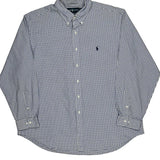 Ralph Lauren Checked Shirt - 2XL Blue Cotton