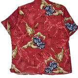 Tasso Elba Floral Hawaiian Shirt - Large Red Silk Blend