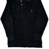 Age 8 Polo By Ralph Lauren Long Sleeve Polo Shirt - Small Black Cotton