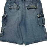 First Down Cargo Shorts - 38W 11L Blue Cotton
