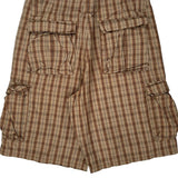 Lee Checked Cargo Shorts - 38W 10L Beige Cotton