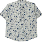Trader Bay Floral Hawaiian Shirt - Large Blue Cotton