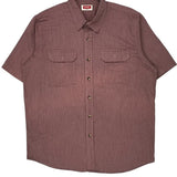 Wrangler Short Sleeve Shirt - 2XL Brown Cotton