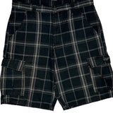 Wrangler Checked Cargo Shorts - 34W 11L White Cotton