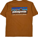 Save Our Home Planet Patagonia Graphic T-Shirt - Small Orange Cotton
