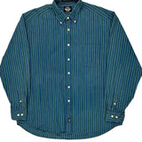 Dockers Striped Shirt - Large Blue Cotton