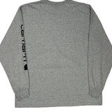 Carhartt Spellout Long Sleeve T-Shirt - XL Grey Cotton
