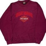 Harley Davidson Spellout Sweatshirt - XL Burgundy Cotton