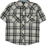 Dickies Checked Short Sleeve Shirt - Medium Black & White Cotton