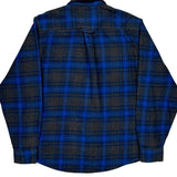 Orvis Checked Flannel Shirt - XL Blue Cotton