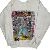 Made In USA Fruit Of The Loom Graphic Sweatshirt - XL White Cotton Blend