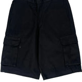 Dickies Cargo Shorts - 30″ Waist Black Polyester Blend