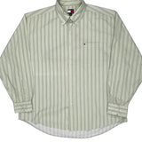 Tommy Hilfiger Striped Shirt - XL Green Cotton