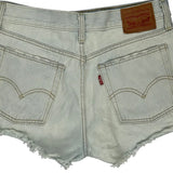 Levis Denim Shorts - 28W UK 8 Light Wash Cotton